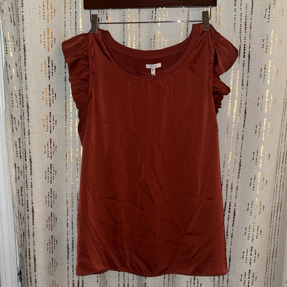 Maurices Rust Ruffled Sleeve Tank Top